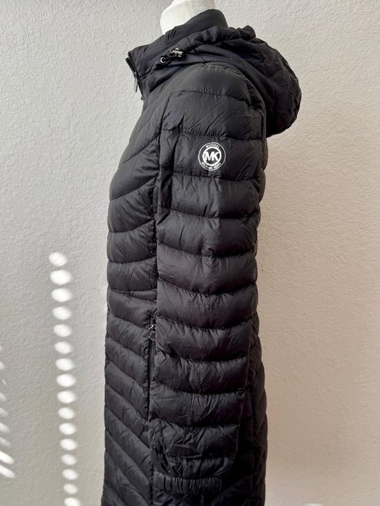 Michael Kors Hooded Packable Long Puffer Coat Black Women's Size XS - Picture 8 of 16